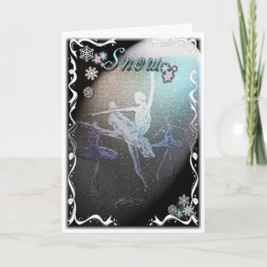 Sneeuw scène-324 van de notekraker feestdagen kaart (Voorkant)