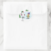 Sneeuw scène ronde sticker (Tas)