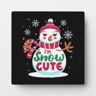 Sneeuw Schattig! Omarm de Winter Charme van Kerstm Fotoplaat