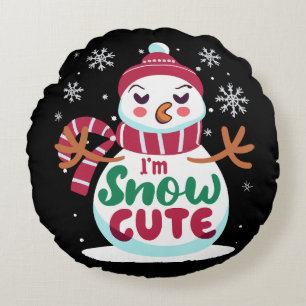 Sneeuw Schattig! Omarm de Winter Charme van Kerstm Rond Kussen