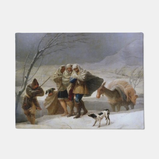 Sneeuw Storm in de winter (door Francisco Goya) Deurmat (Voorkant)