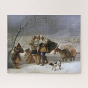 Sneeuw Storm in de winter (door Francisco Goya) Legpuzzel
