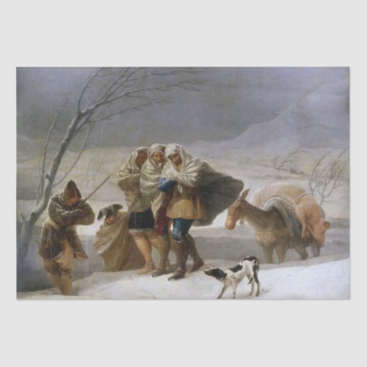 Sneeuw Storm in de winter (door Francisco Goya) Tissuepapier (Voorkant)