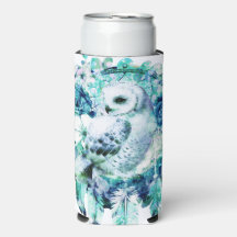 Sneeuw Uil Dreamcatcher Groen en Blauwgroen Blauw 