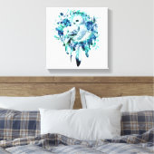 Sneeuw Uil Dreamcatcher Groen en Blauwgroen Blauw Canvas Afdruk (Insitu (Slaapkamer))