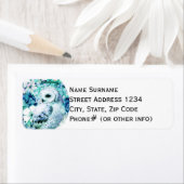 Sneeuw Uil Dreamcatcher Groen en Blauwgroen Blauw Etiket (Insitu)