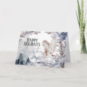 Sneeuw uil winterbos landschap feestelijke kaart (Voorkant)