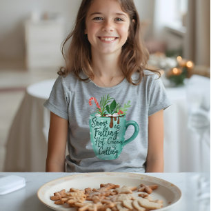 Sneeuw valt heet Cacao noemt warme chocolade T-shirt