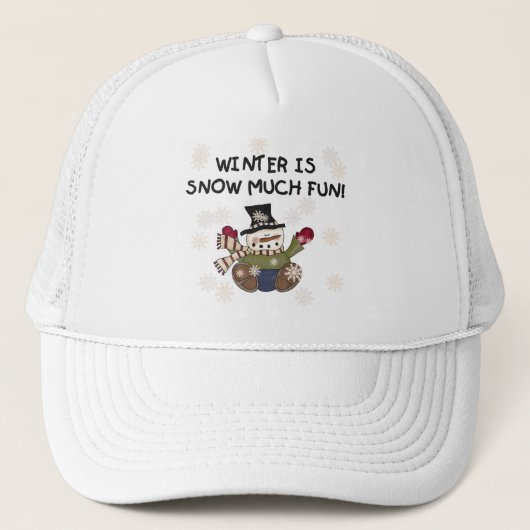 Sneeuw Veel Leuk Sneeuwman Tshirts en geschenken Trucker Pet (Voorkant)