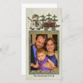 Sneeuw Veel Leuke Vakantie Fotokaart Feestdagenkaart (Voorkant / Achterkant)