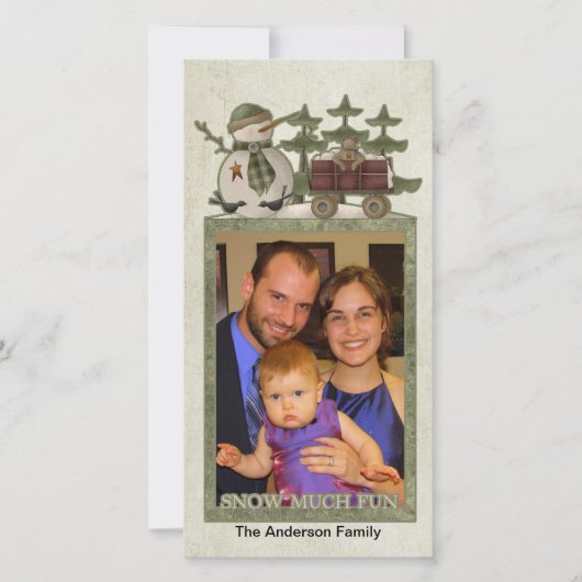 Sneeuw Veel Leuke Vakantie Fotokaart Feestdagenkaart (Voorkant)