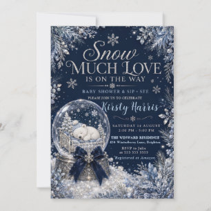 Sneeuw Veel Liefde Is Op Weg Baby Shower Kaart