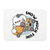 Sneeuw veel plezier kat winter vakantie ontwerp magneet (Horizontaal)