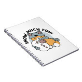 Sneeuw veel plezier kat winter vakantie ontwerp notitieboek (Rechterzijde)