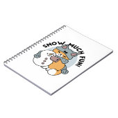 Sneeuw veel plezier kat winter vakantie ontwerp notitieboek (Linkerzijde)