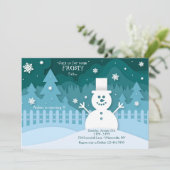 Sneeuw veel plezier verjaardagsfeestje uitnodiging (Staand voorkant)