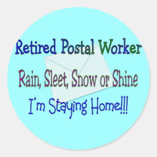 Sneeuw voor de Rain Sneeuw "STAYING HOME" voor pos Ronde Sticker