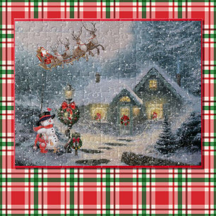 Sneeuw voor kerstmis in Santa Reindees Legpuzzel