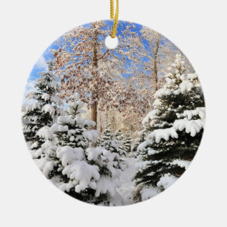 Sneeuw voor kerstversiering keramisch ornament