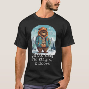 Sneeuw weg grappig Beer in winterkleding voor koud T-shirt