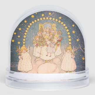SNEEUW WERELDBOL  ANGELS EN KERSTBOOM SNEEUWBOL