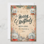  Sneeuw Wereldbol Kerst Feestdagenkaart (Voorkant)