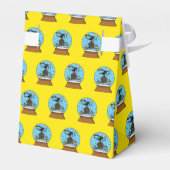 Sneeuw Wereldbol met Blackbird Zingen Bedankdoosjes (Achterkant)