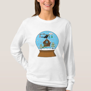 Sneeuw Wereldbol met Blackbird Zingen T-shirt