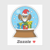 Sneeuw Wereldbol met Sinterklaas Uil Sticker (Vel)