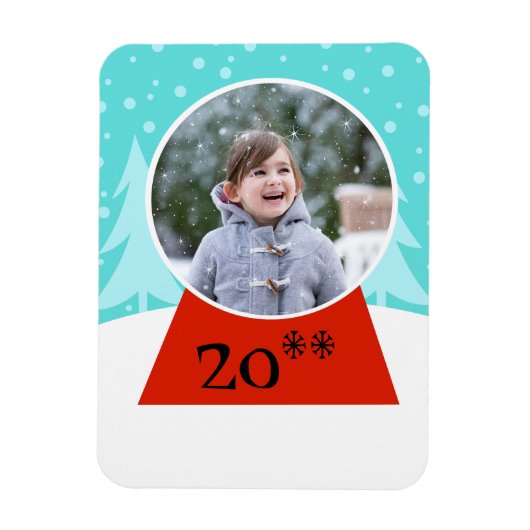 Sneeuw Wereldbol Vakantie Flexibele Fotomagneet Magneet (Verticaal)
