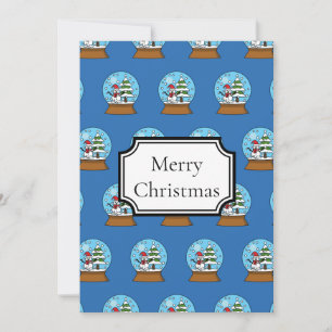 Sneeuw Wereldbol w / Sneeuwman en dennenboom   per Feestdagenkaart