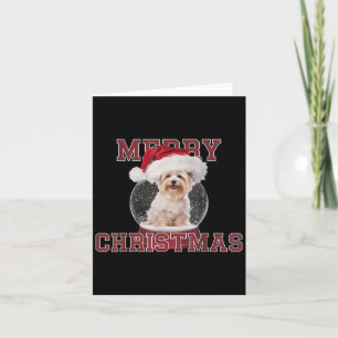 Sneeuw Wereldbol Xmas Maltese Dog Christmas Kaart
