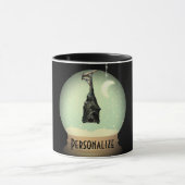 Sneeuw wereldbol zwarte  gothiek mok (Midden)