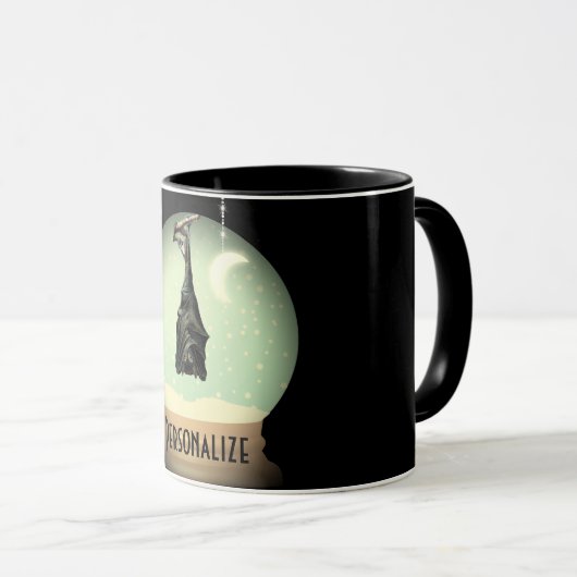 Sneeuw wereldbol zwarte  gothiek mok (Voorkant rechts)