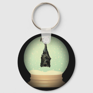 Sneeuw wereldbol zwarte gothiek sleutelhanger