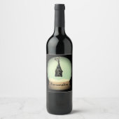 Sneeuw wereldbol zwarte gothiek wijn etiket (Voorkant)