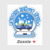 Sneeuw What Fun Snowglobe Winter Scene Sticker (Vel)