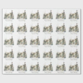 Sneeuw Winter Scene Pine Lamp Waterverf Kerst Cadeaupapier (Vlak)