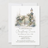 Sneeuw Winter Scene Pine Lamp Waterverf Kerst Kaart (Voorkant)