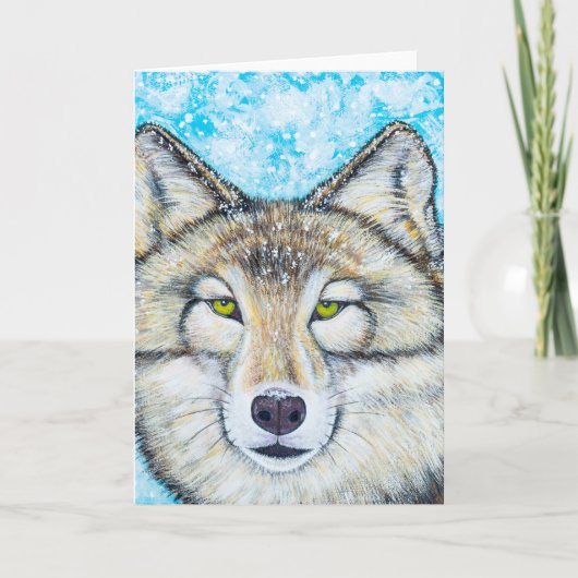 Sneeuw Wolf Kaart (Voorkant)