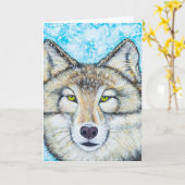 Sneeuw Wolf Kaart (Gele Bloem)