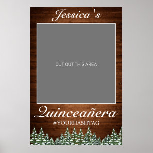 Sneeuwachtig hout & bos landelijke Quinceañera fot Poster