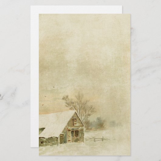  sneeuwbal in winterachtergrond briefpapier (Voorkant / Achterkant)