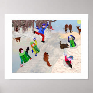 Sneeuwbal vecht tegen het Creative Design Poster v