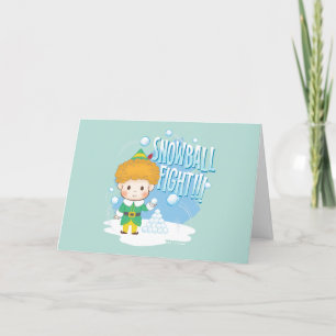 Sneeuwbalgevecht met Buddy de Elf! Feestdagen Kaart