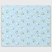 Sneeuwbalken en sneeuwpannen cadeaupapier (Vlak)