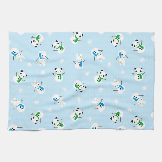 Sneeuwbalken en sneeuwpannen theedoek (Horizontaal)