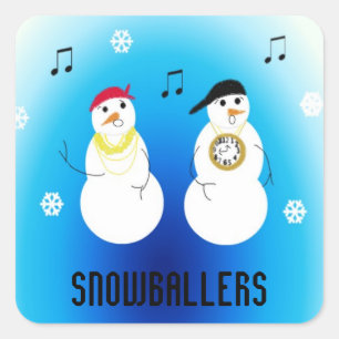 Sneeuwballers - Rappende Sneeuwmannen Vierkante Sticker
