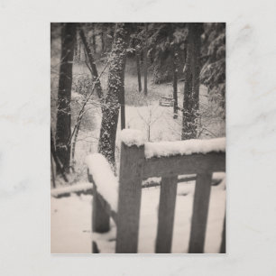 Sneeuwbedekkende banken briefkaart