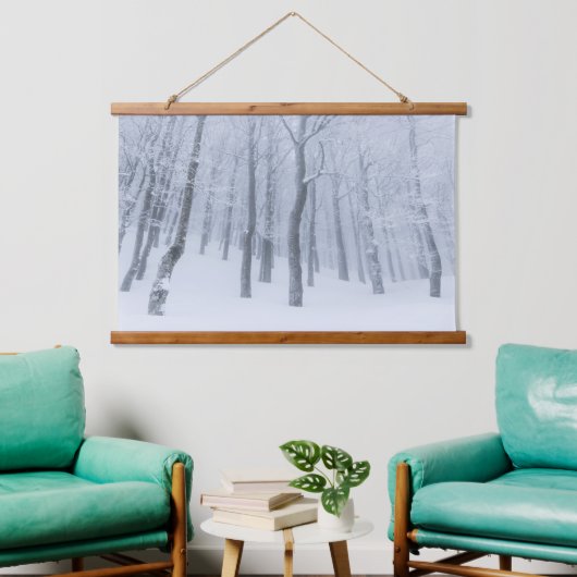 Sneeuwbedekking in de winter hangend wandkleed (Woonkamer)